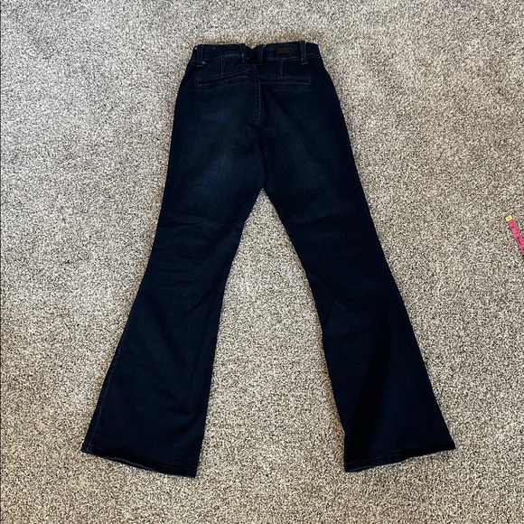 1822 Denim Dark Blue Flare Jeans Size 26P/2P - Picture 2 of 5